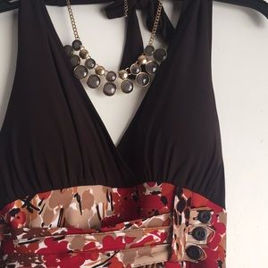 Floral halter dress with beautiful deep colors